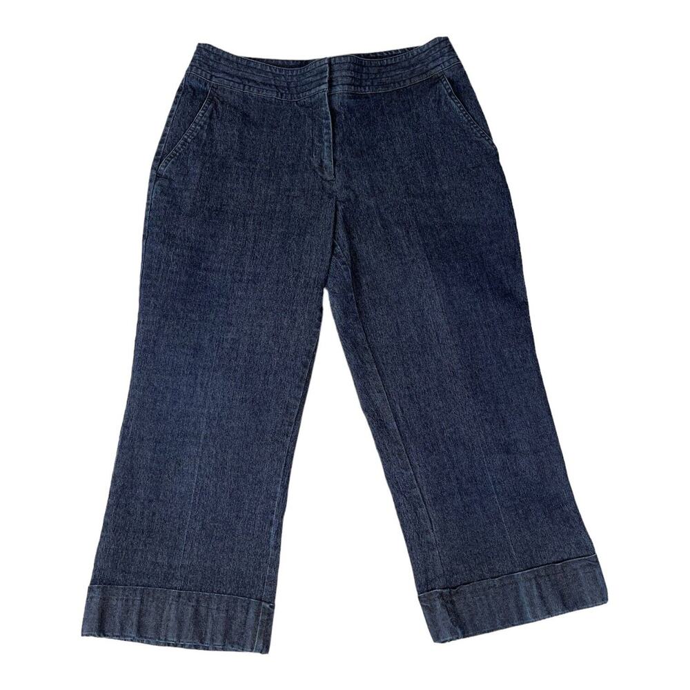 Judith Hart Petites Mid Rise Dark Blue Women's Cuffed Denim‎ Capris Size 6P